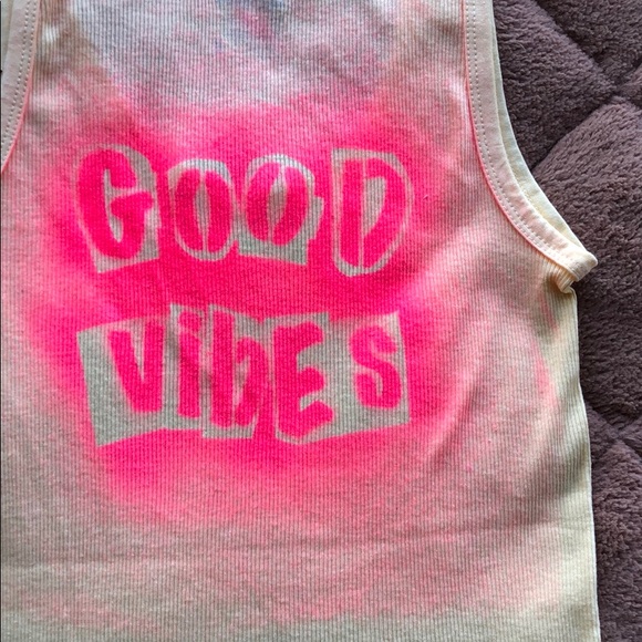 NWOT “Good Vibes” yellow tank - Picture 3 of 4